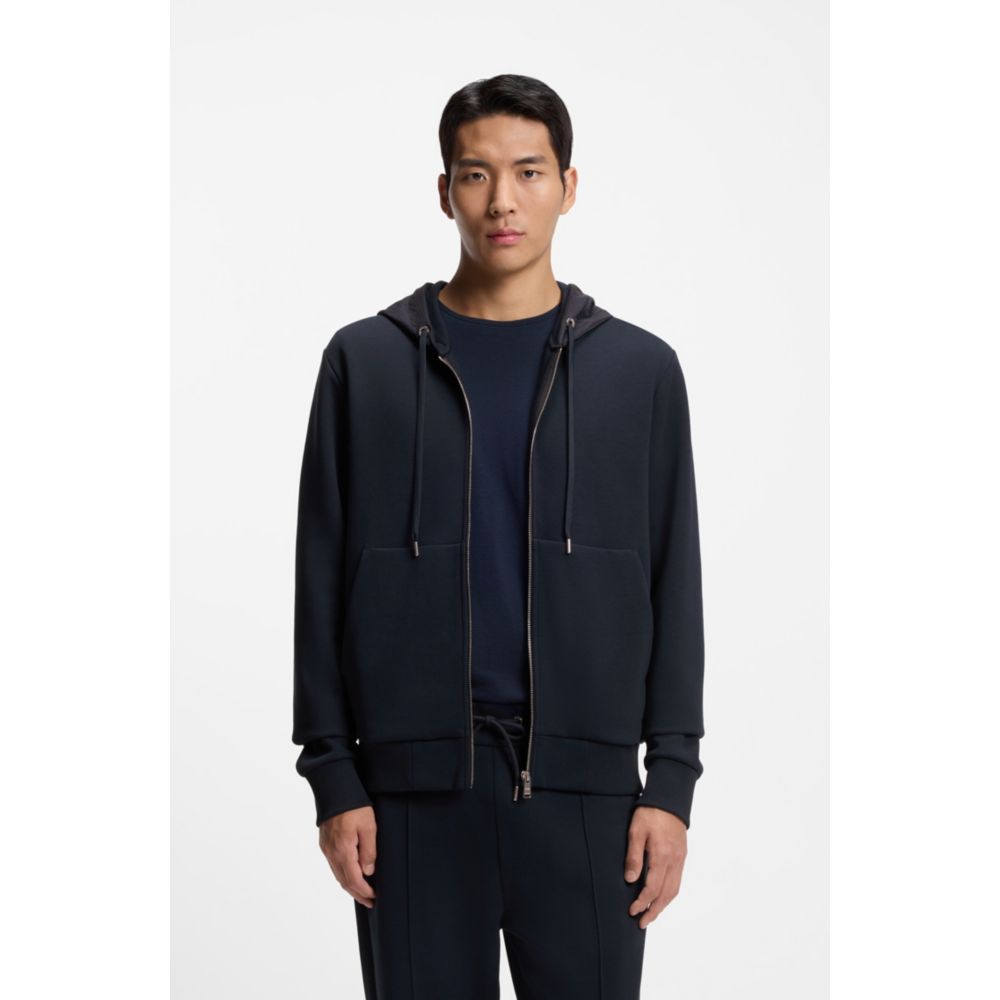 Zip-up hoodie with monogram hood