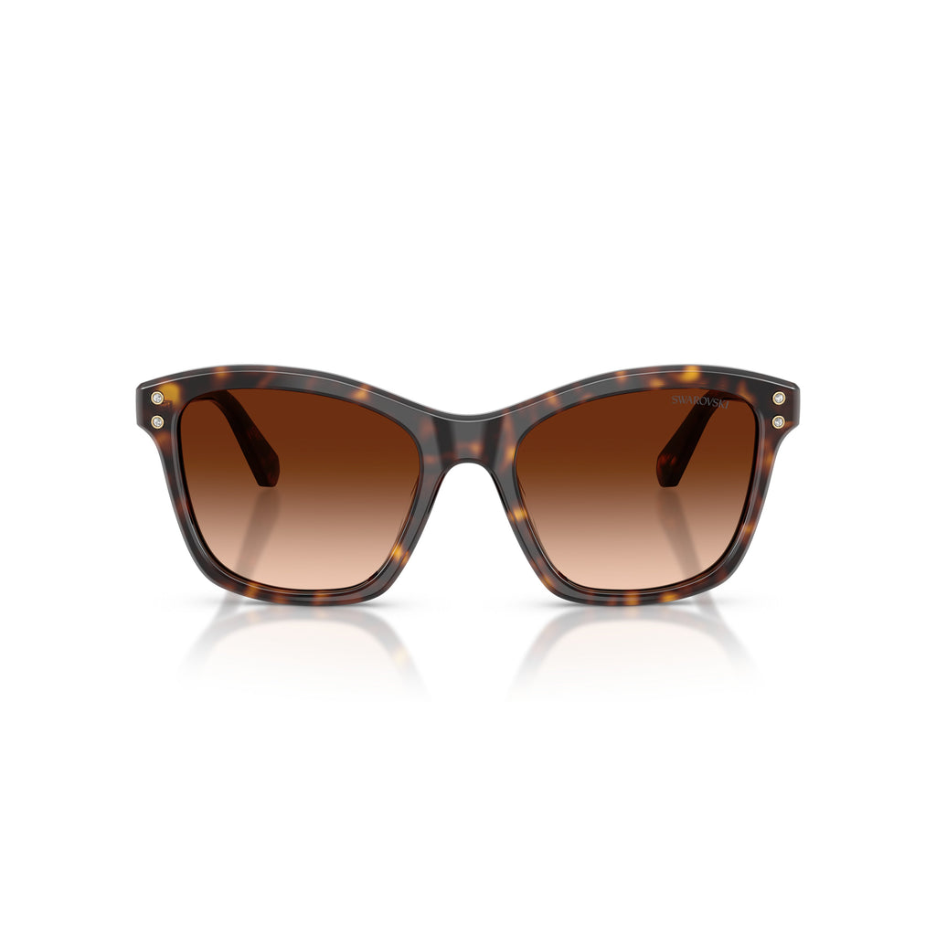 0Sk6063 Square Frame Tortoiseshell Sunglasses with Crystal Embellishments