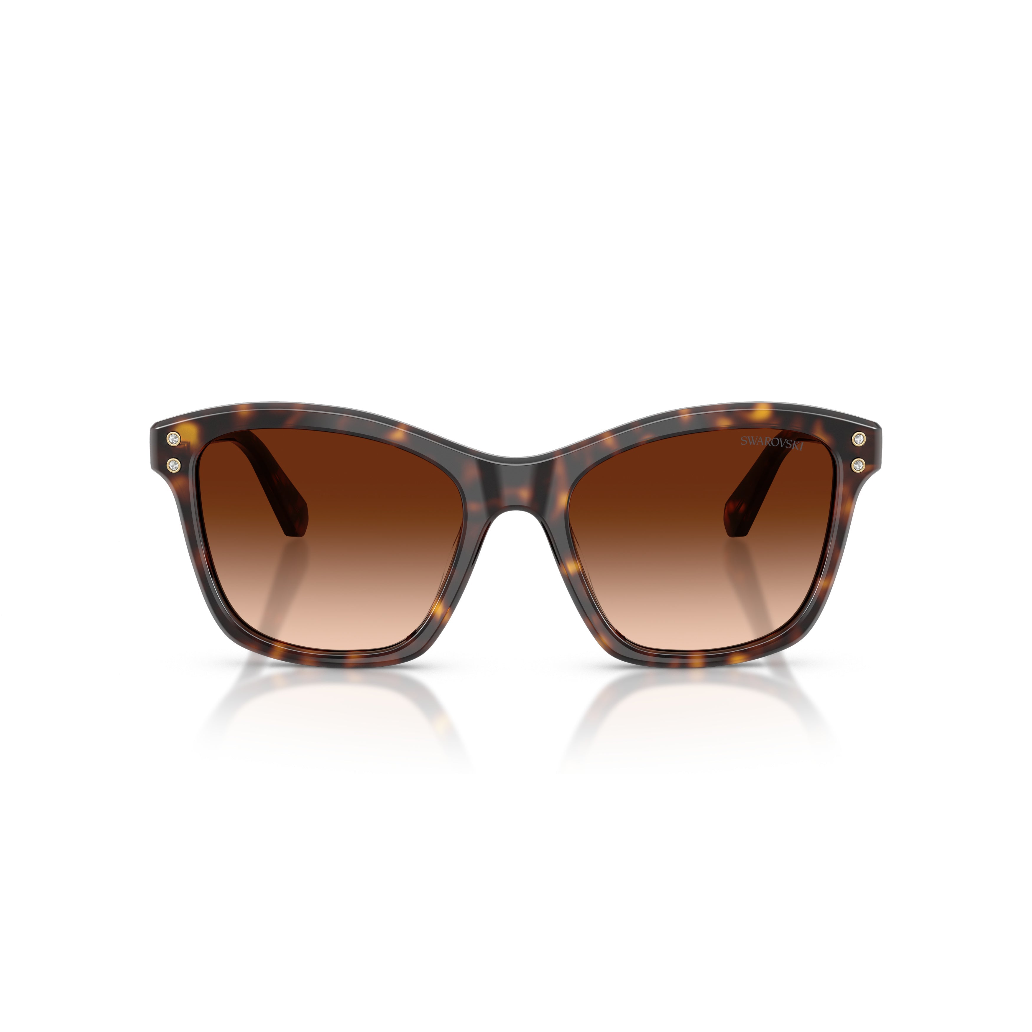 0Sk6063 Square Frame Tortoiseshell Sunglasses with Crystal Embellishments
