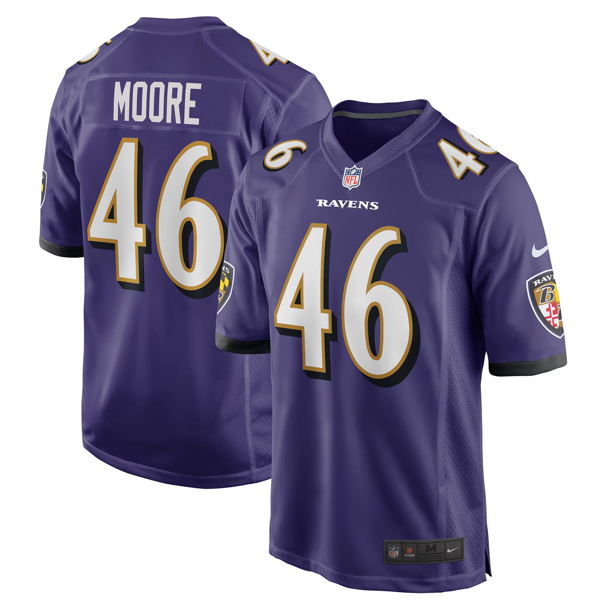 Baltimore Ravens Nick Moore Purple Game Jersey