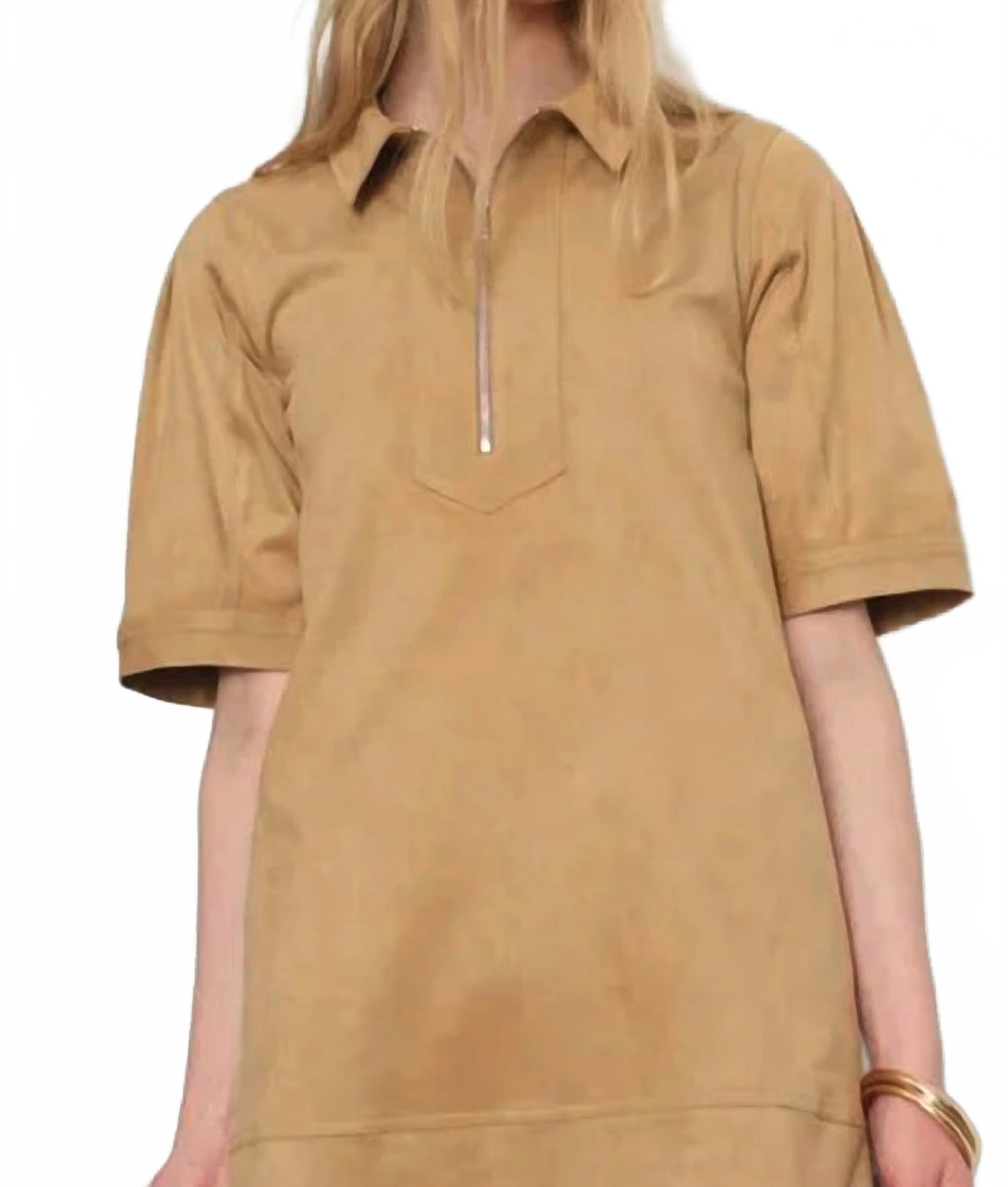 Sammy Mini Dress In Champagne Suede
