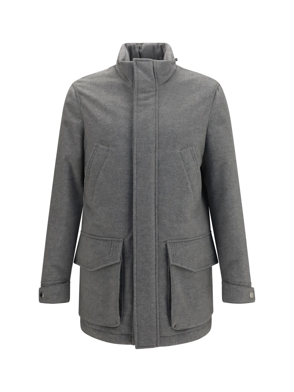Brunello Cucinelli Men Cashmere Jacket With Zip And Buttons