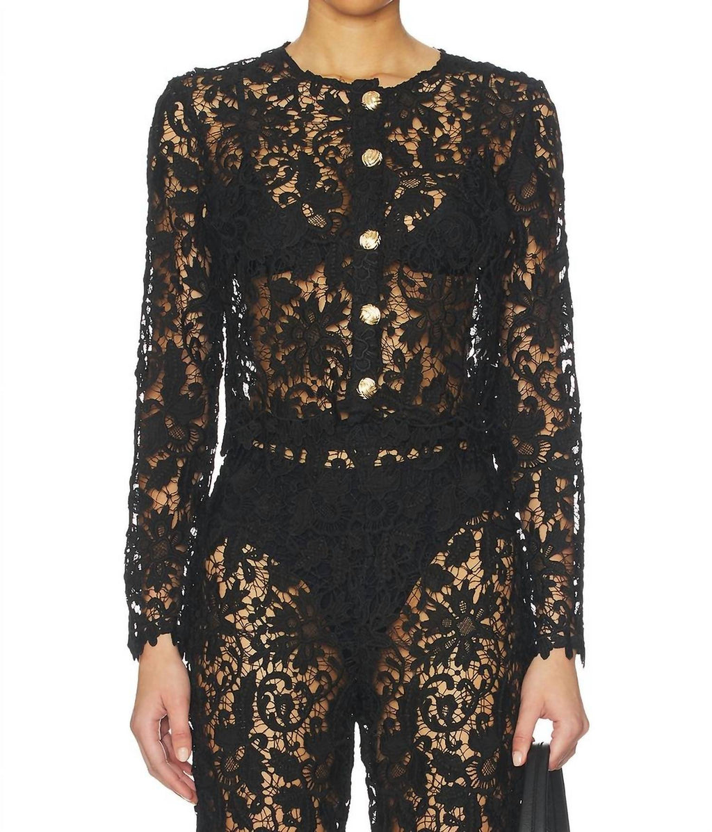 Coco Lace Cardigan In Black
