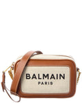 Balmain Logo Canvas & Leather Crossbody