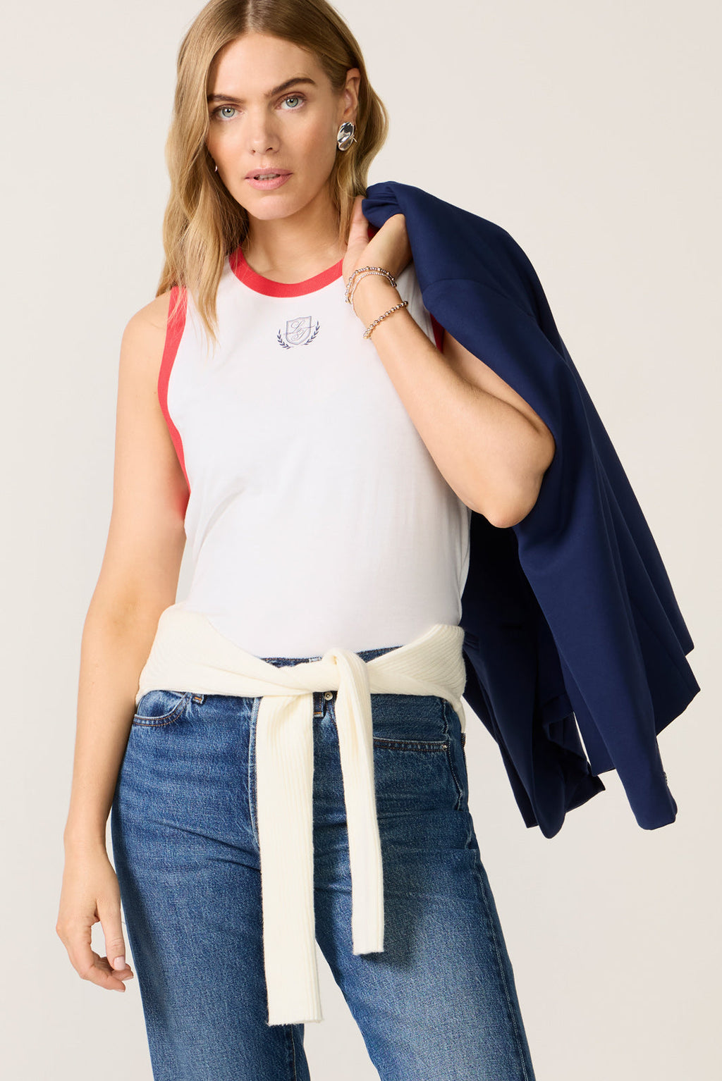 Women's Crew Neck Ringer Tank Top