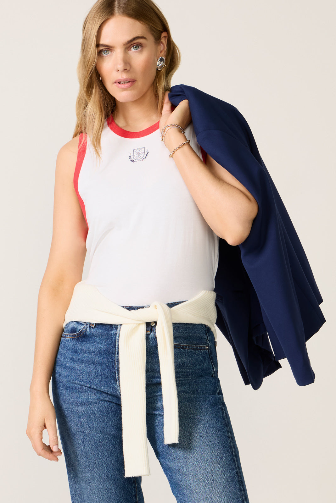 Women's Crew Neck Ringer Tank Top