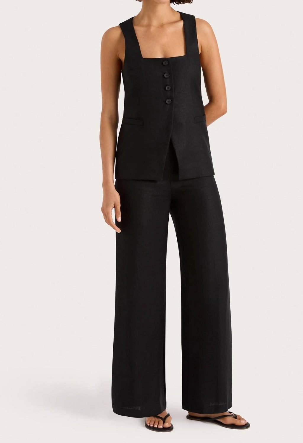 Jackie Vest Top In Black