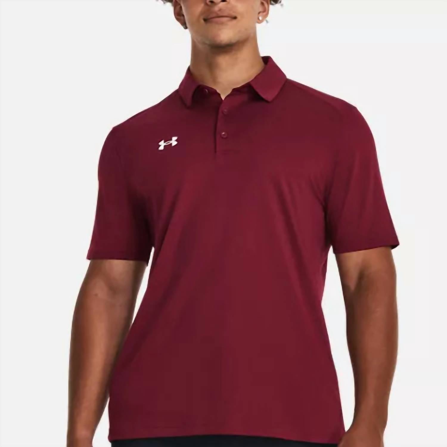 Team Armour Golf Polo In Cardinal