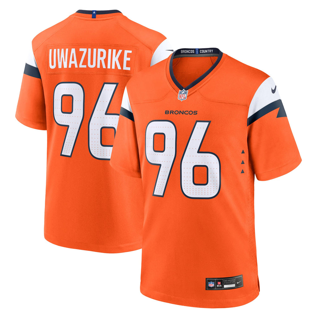 Denver Broncos Eyioma Uwazurike Orange Team Game Jersey