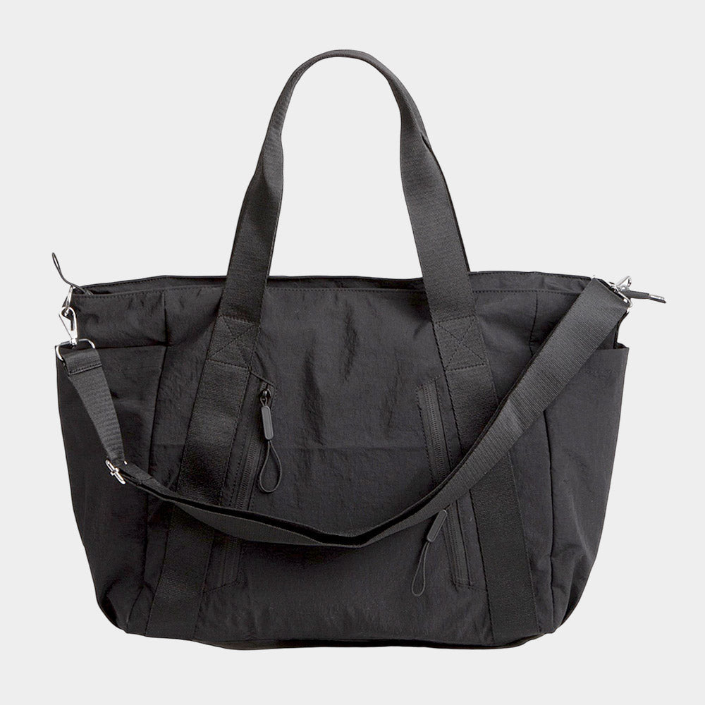 Solid Spacious Multi Compartment Carryall Tote Bag