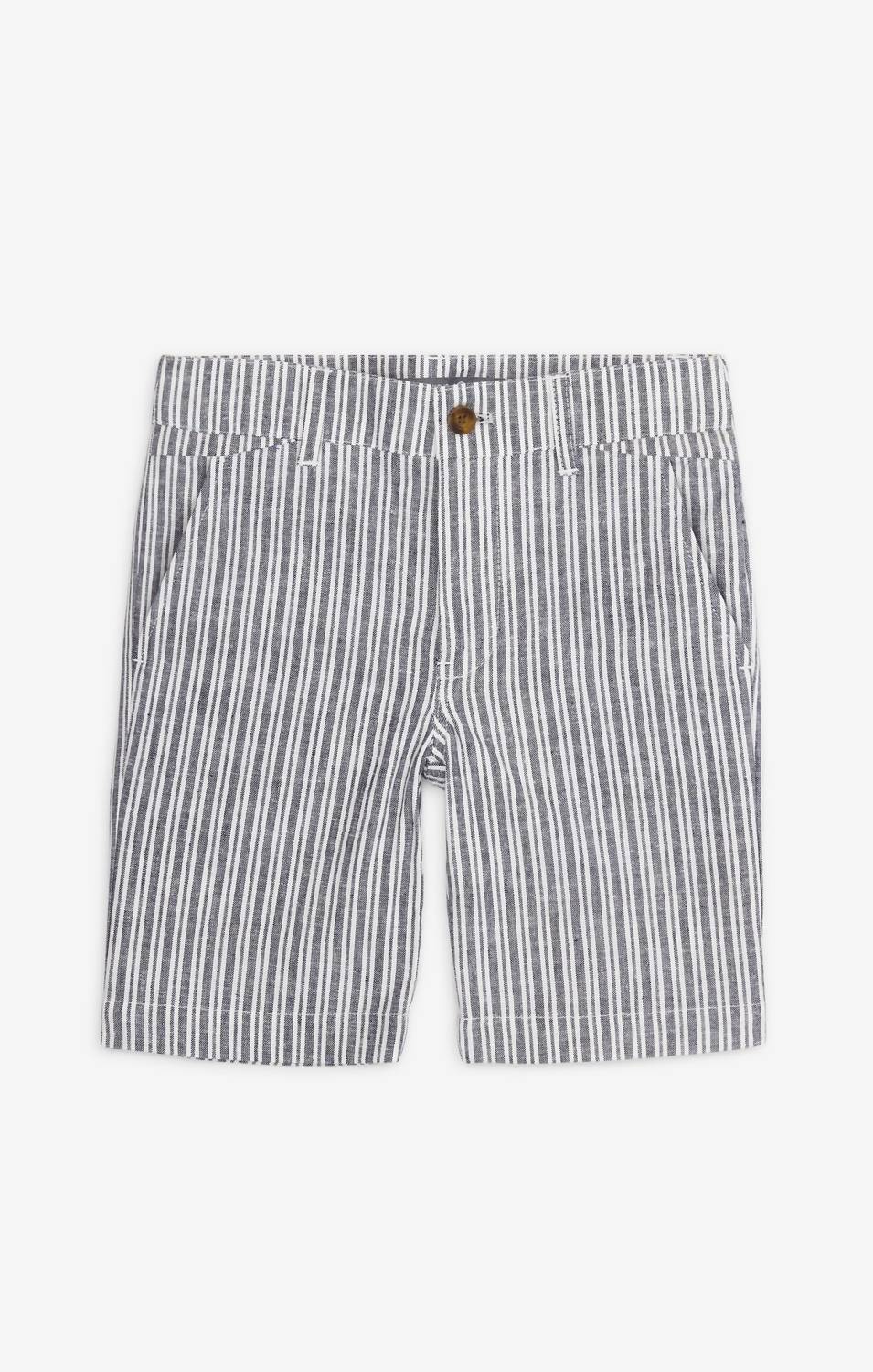 Kid's Stripe Trouser Short In Navy