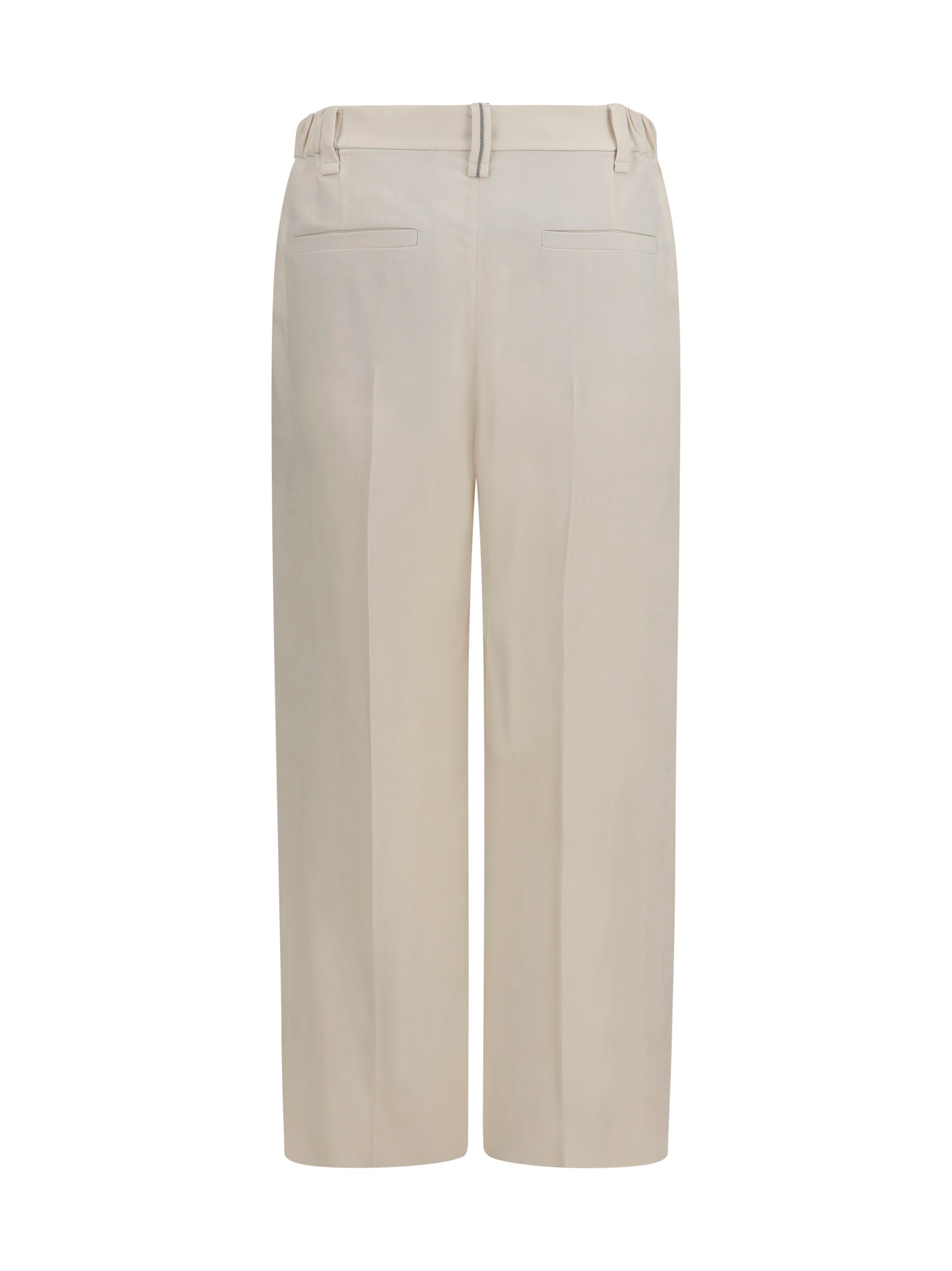 Brunello Cucinelli Women Cigarette Pants In Fluid Viscose And Linen Twill