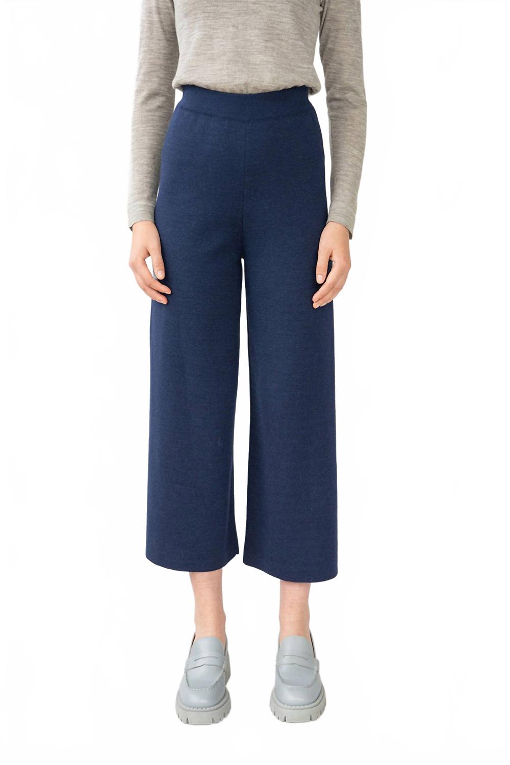 Wide Leg Trousers In Navy