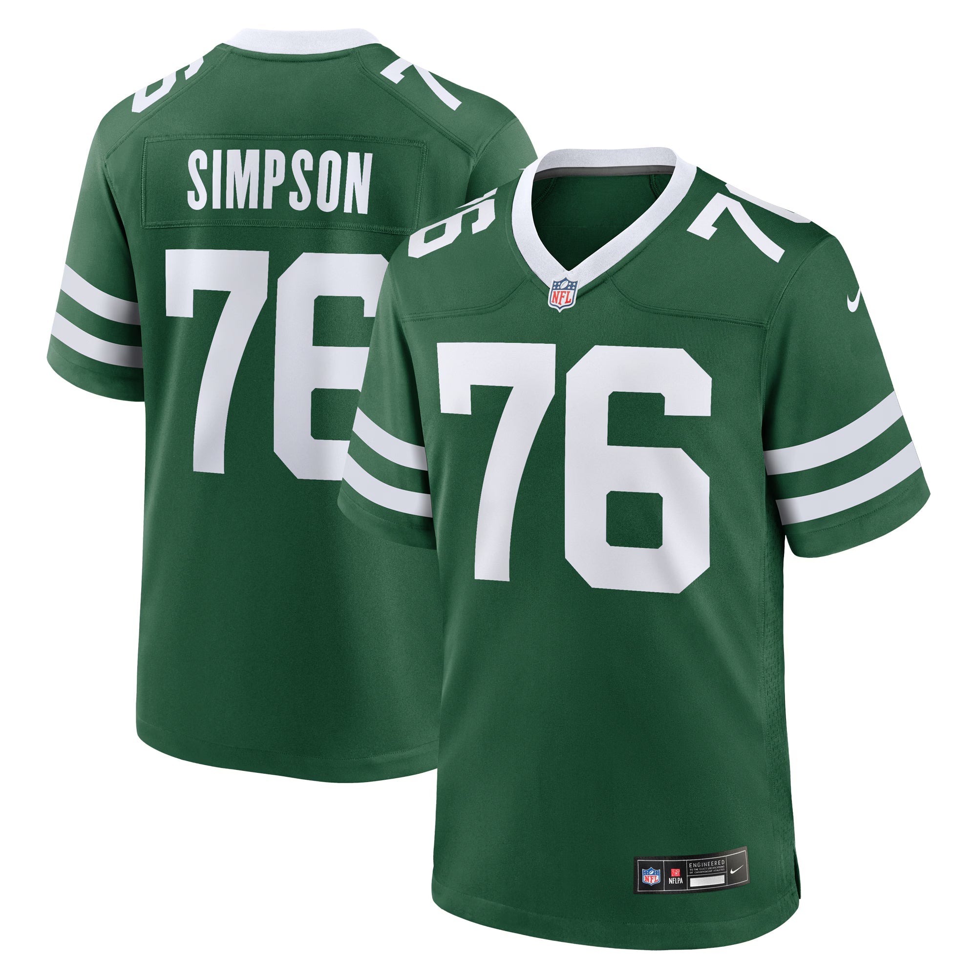New York Jets John Simpson Legacy Green Game Jersey