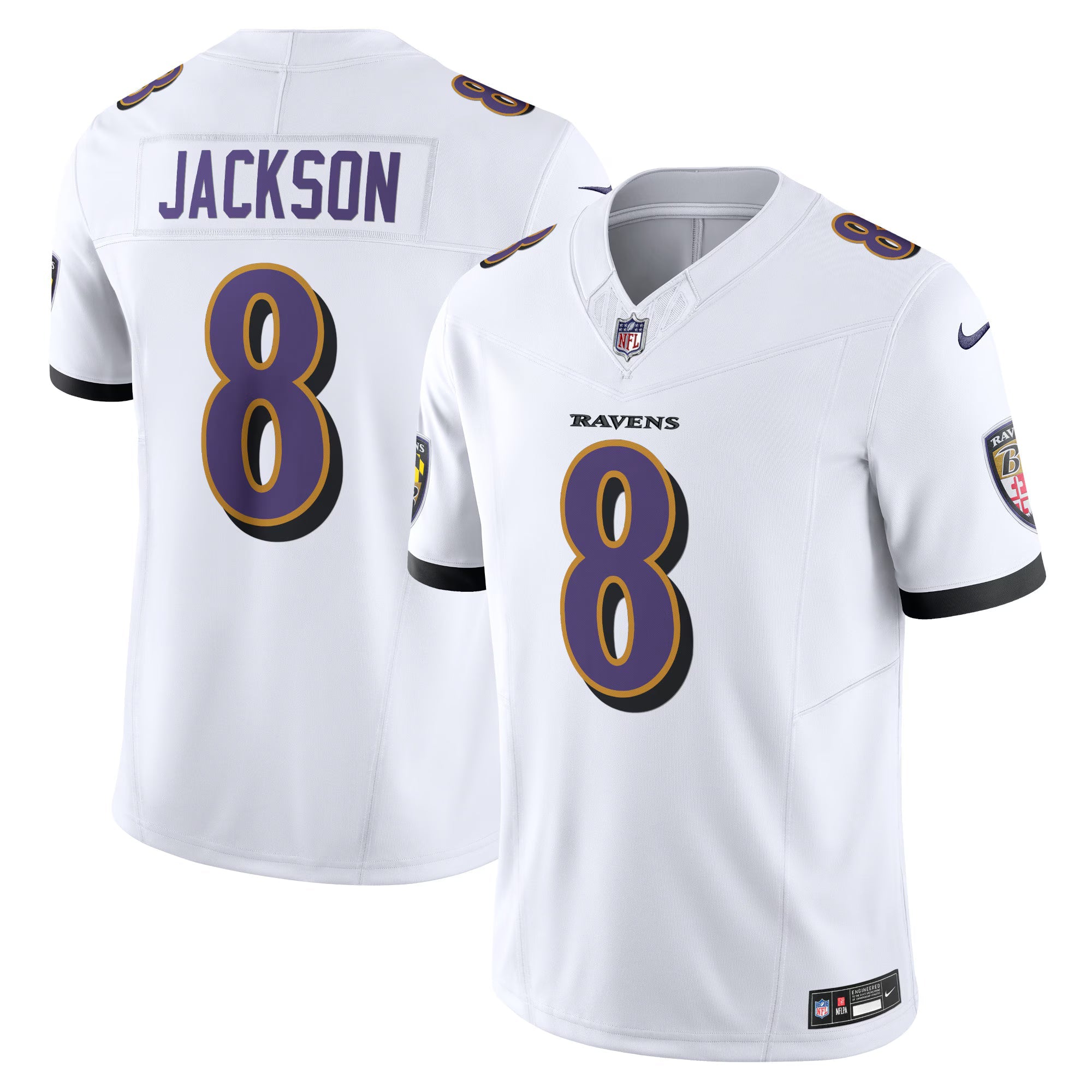 Baltimore Ravens Lamar Jackson White Vapor F.U.S.E. Limited Jersey