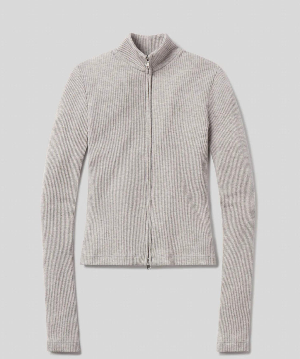 Women's Zip Cardigan In Heather Grey