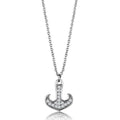 Rhodium Brass Chain Pendant with AAA Grade CZ in Clear