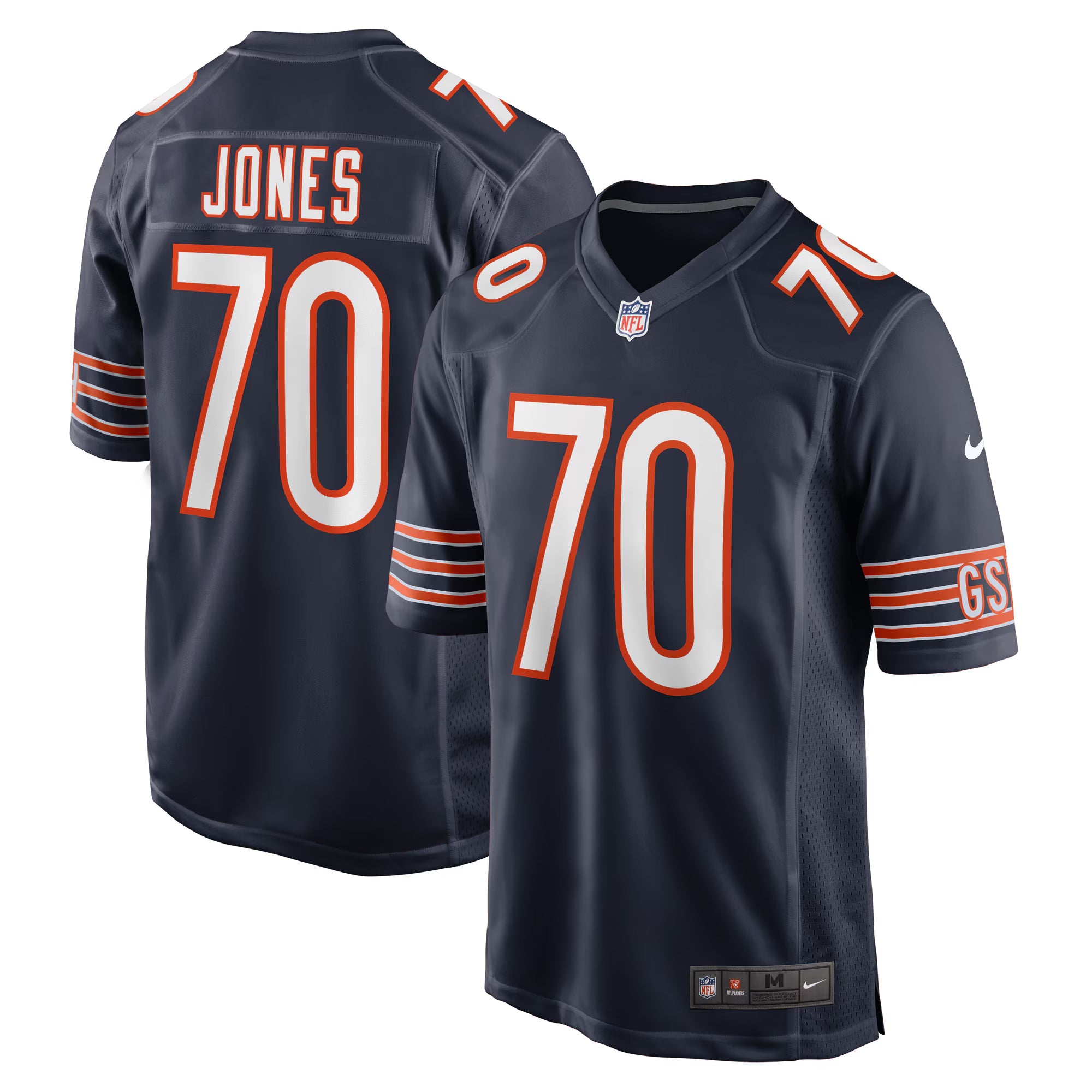Chicago Bears Braxton Jones Navy Game Player Jersey