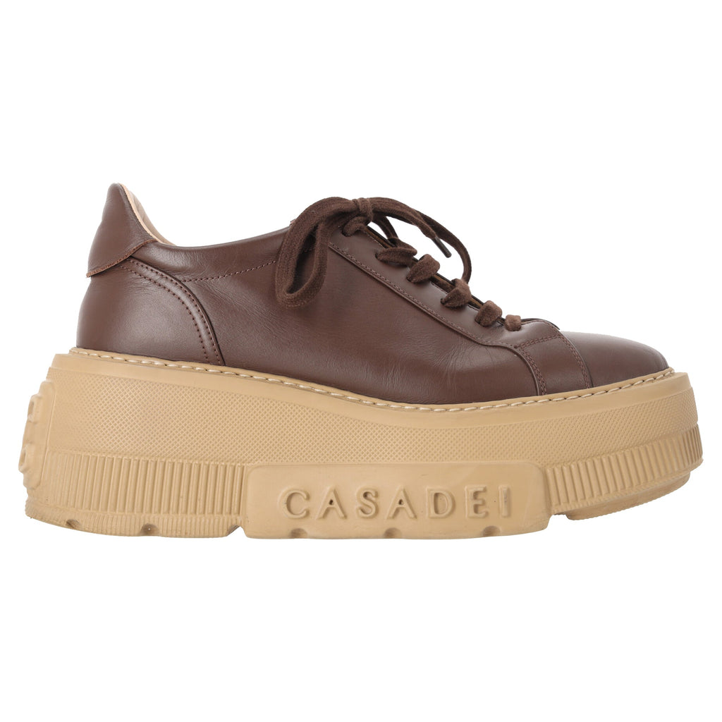Casadei Nexus platform sneakers in brown leather