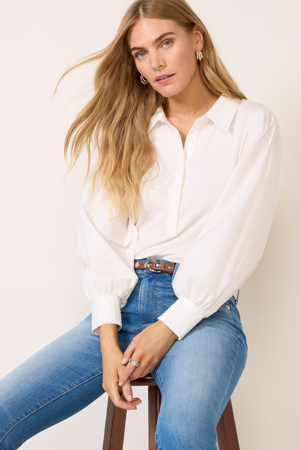 Women's Nelly Mixed Media Top