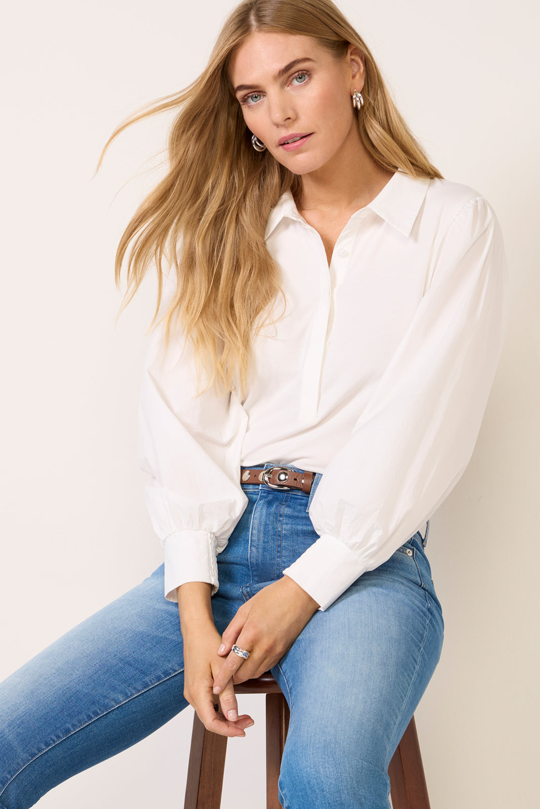 Women's Nelly Mixed Media Top
