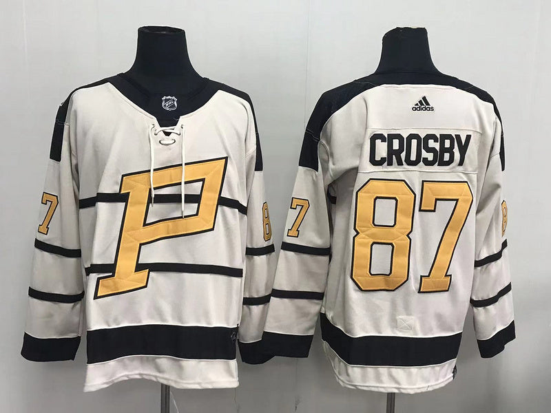Men's Pittsburgh Penguins sidney crosby  #87 White Player Game jersey