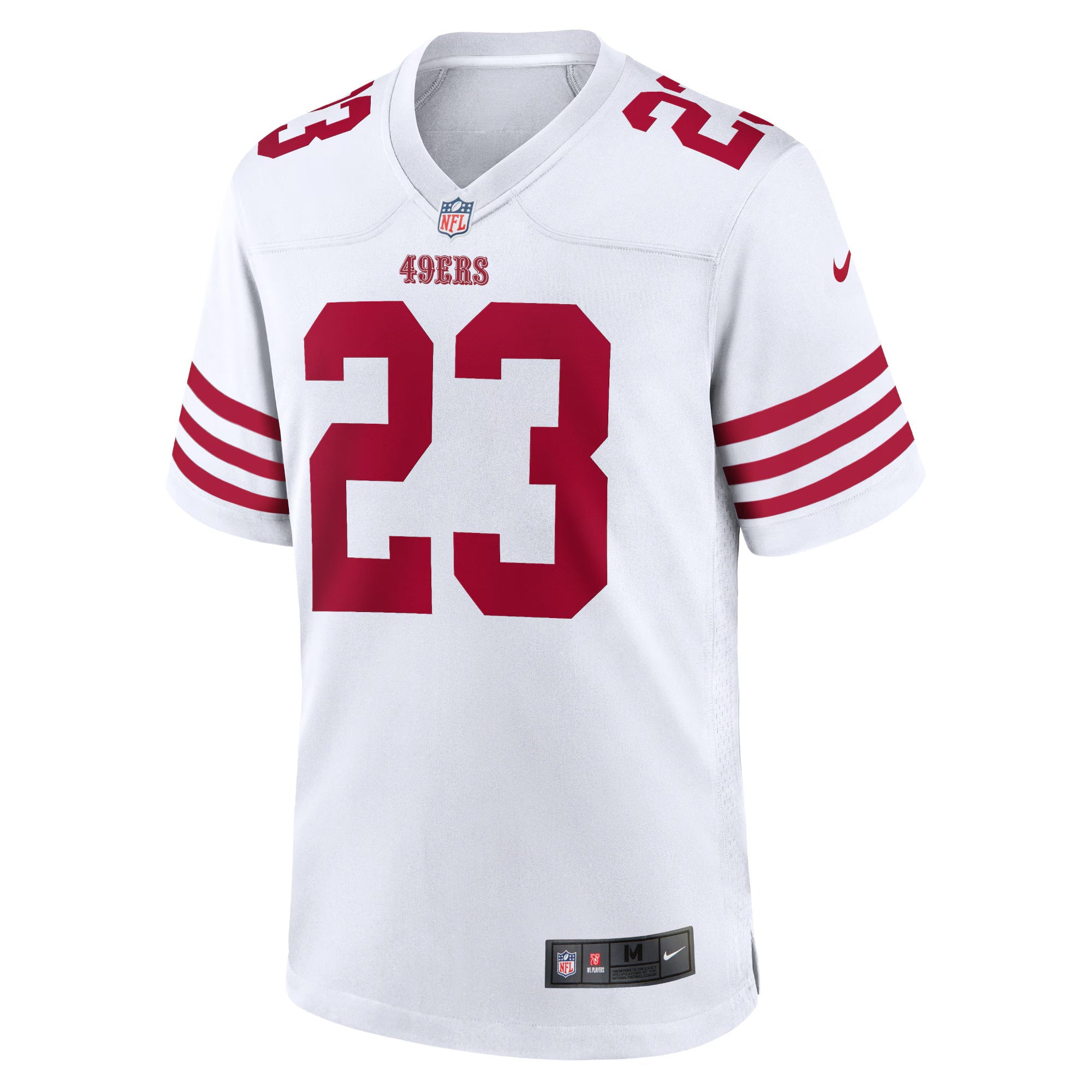 San Francisco 49ers Christian McCaffrey White Game Player Jersey