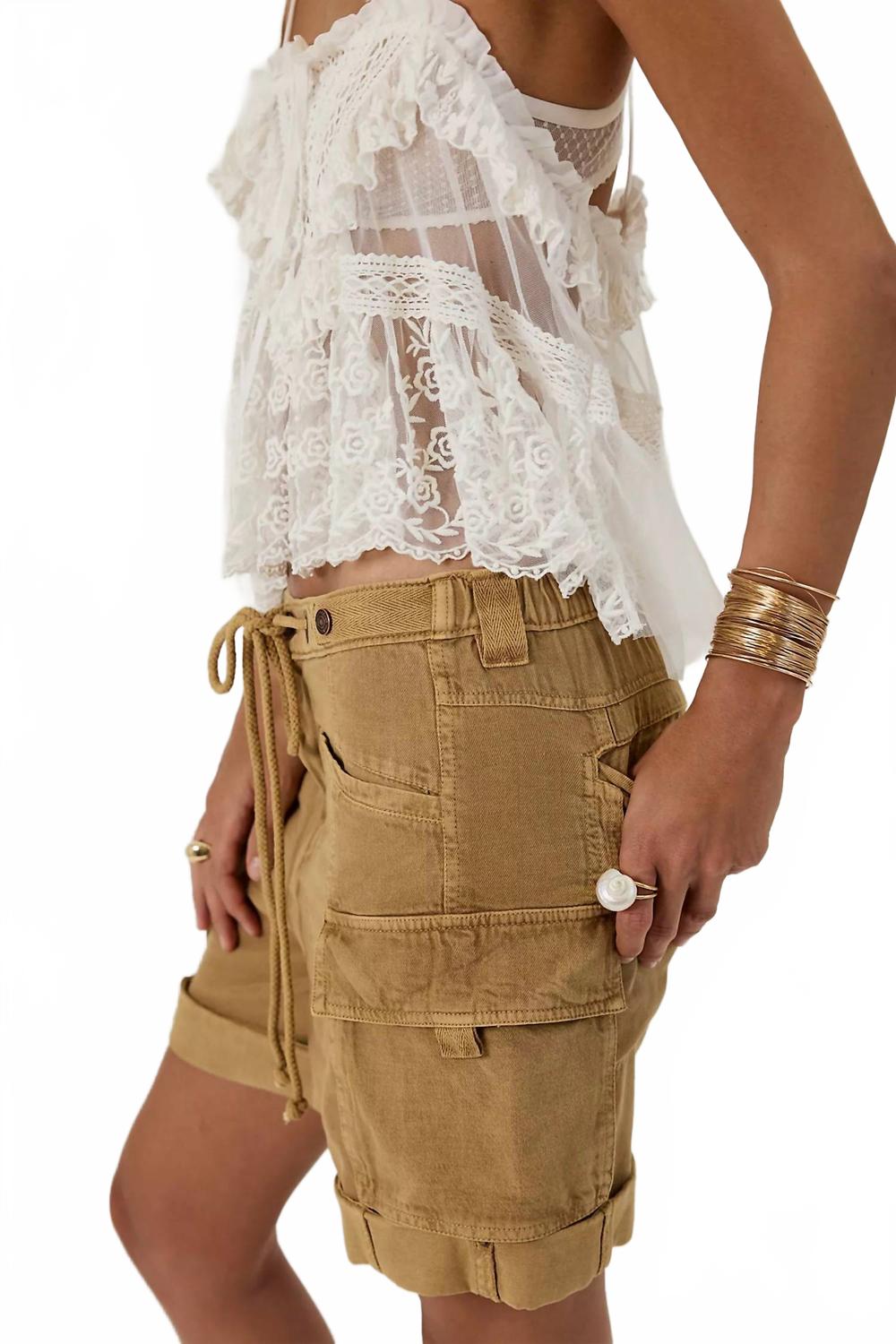 Frankie Washed Shorts In Beige