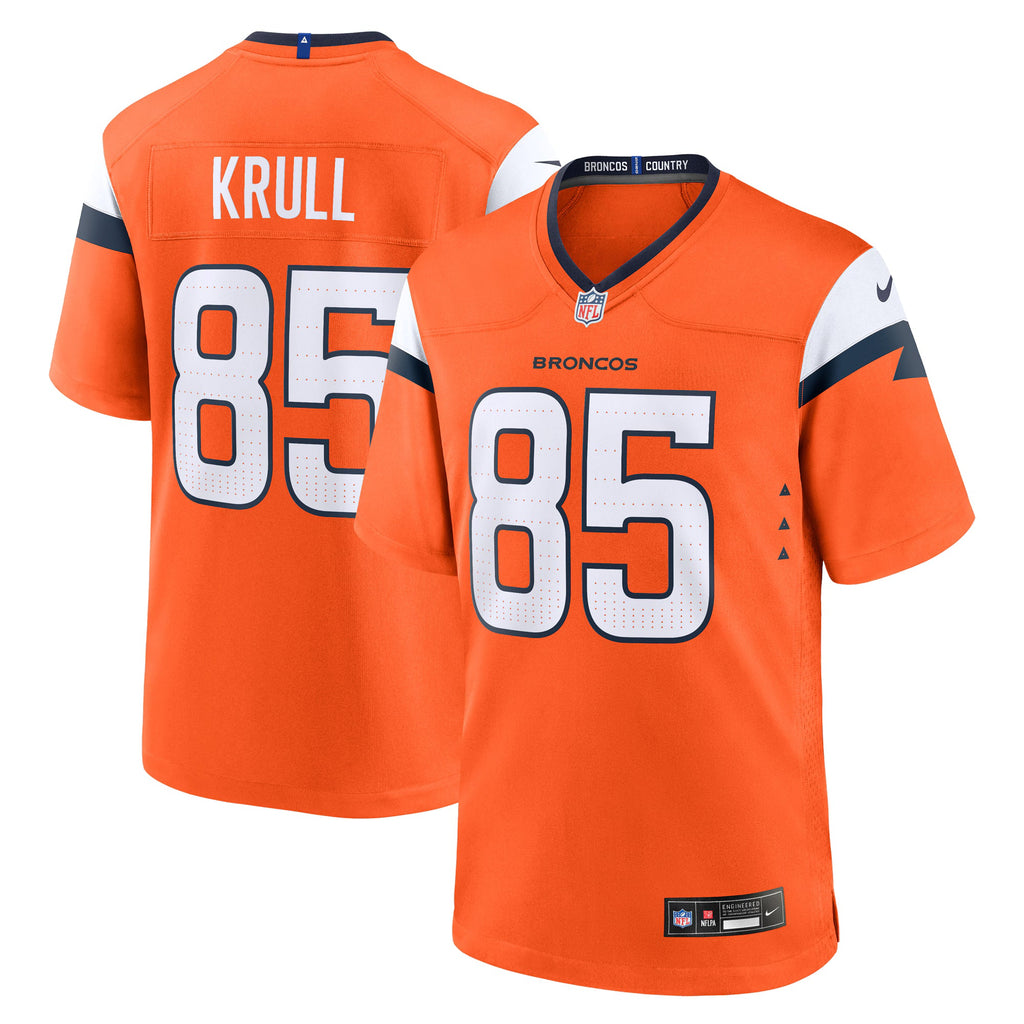 Denver Broncos Lucas Krull Orange Team Game Jersey