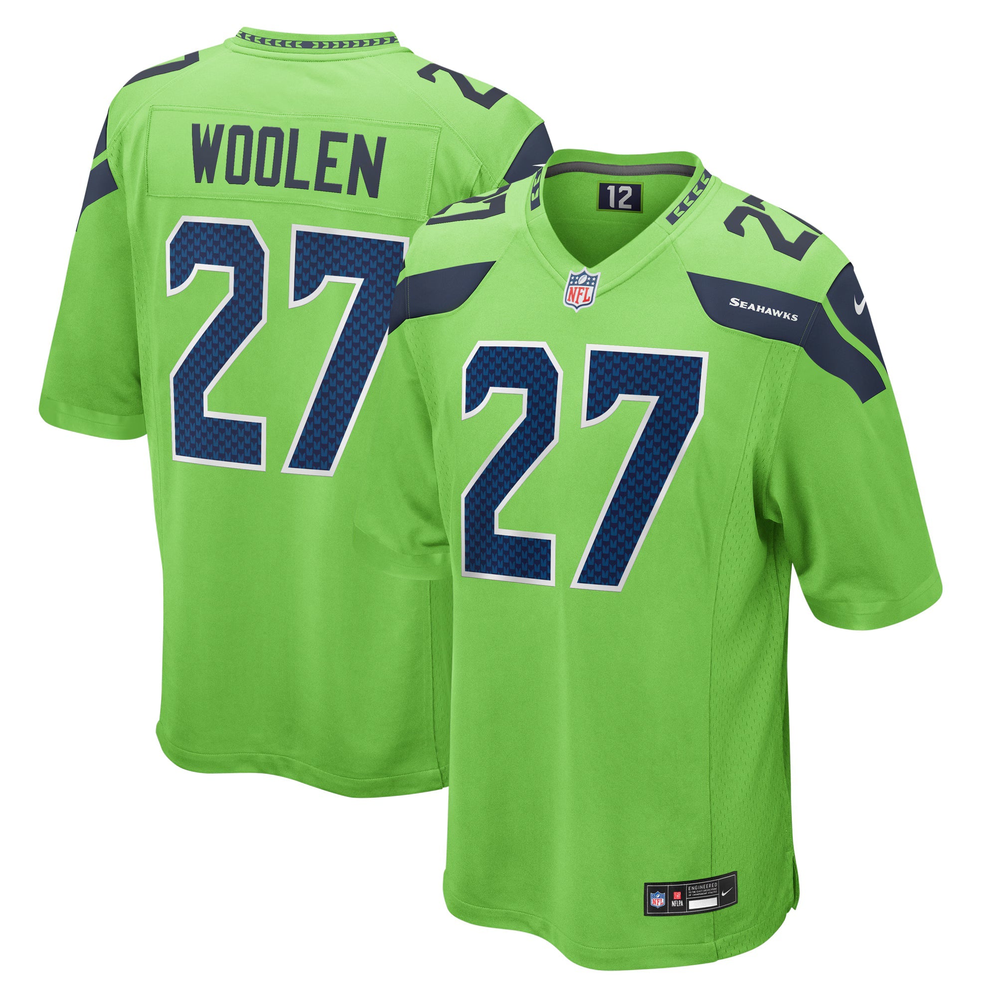Seattle Seahawks Tariq Woolen Neon Green Game Jersey