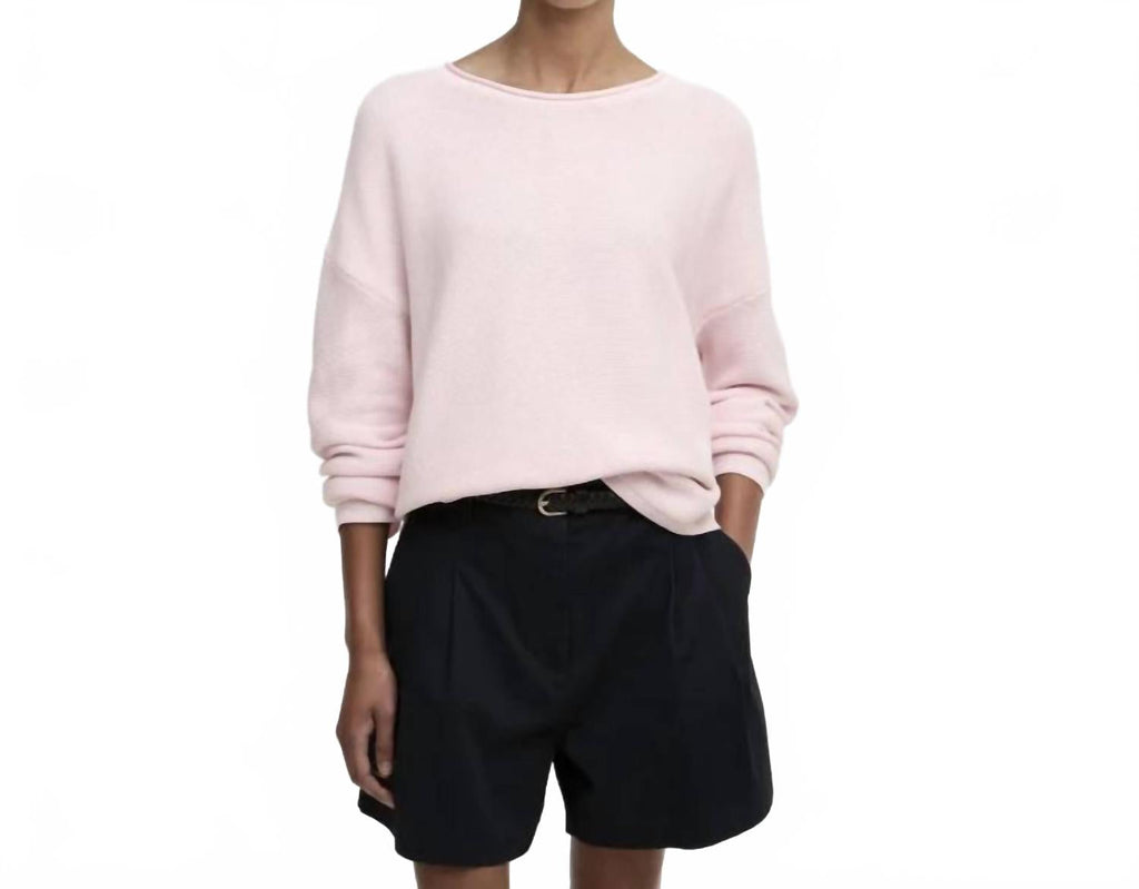 Marine Crew Neck Jumper In Pink