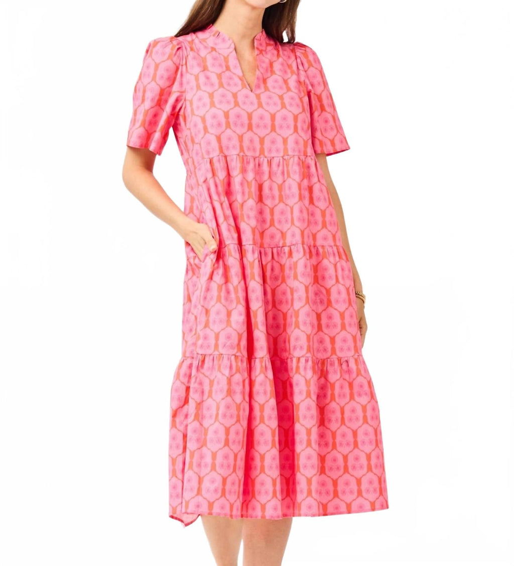 Ivy Rosette Charm Dress In Pink