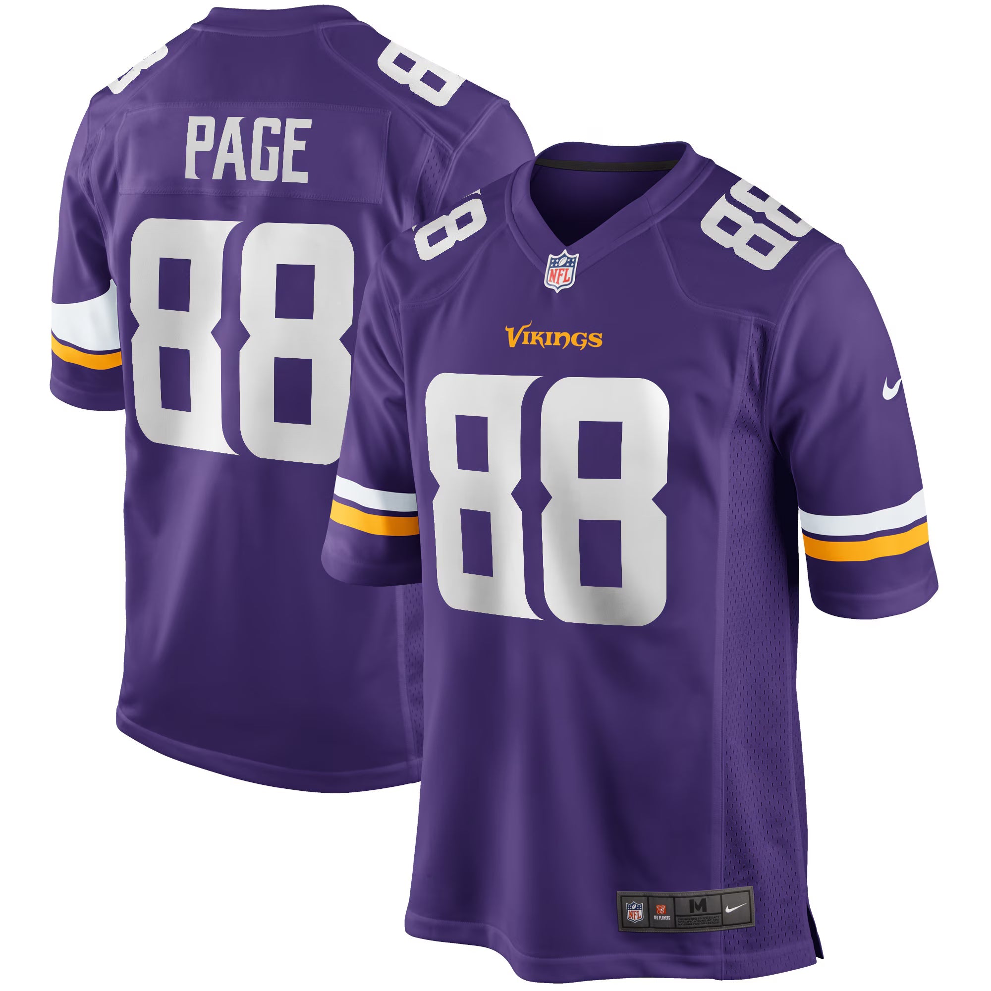 Minnesota Vikings Alan Page Purple Game Retired Player Jersey