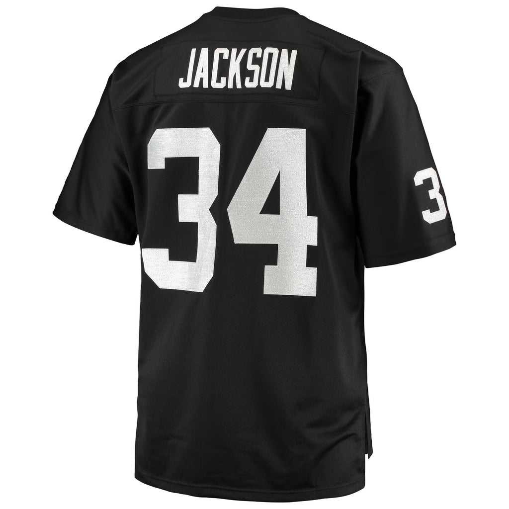 Las Vegas Raiders Bo Jackson Mitchell & Ness Black Big & Tall 1988 Retired Player Replica Jersey