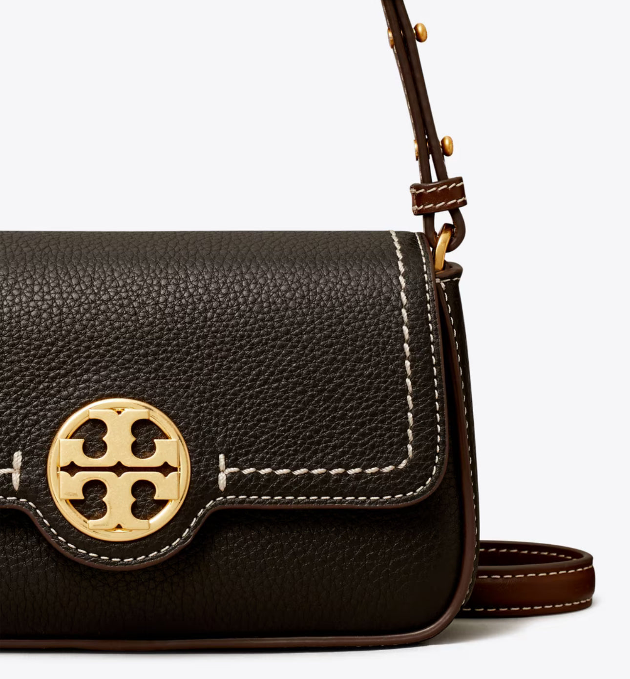 NWT Tory Burch Mini Leather Flap Shoulder/Crossbody Bag In Gold/Black Multi