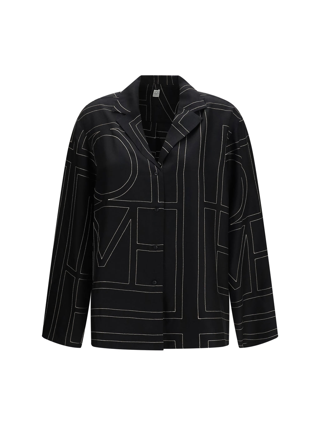 Toteme Women Silk Shirt With All-Over Monogram
