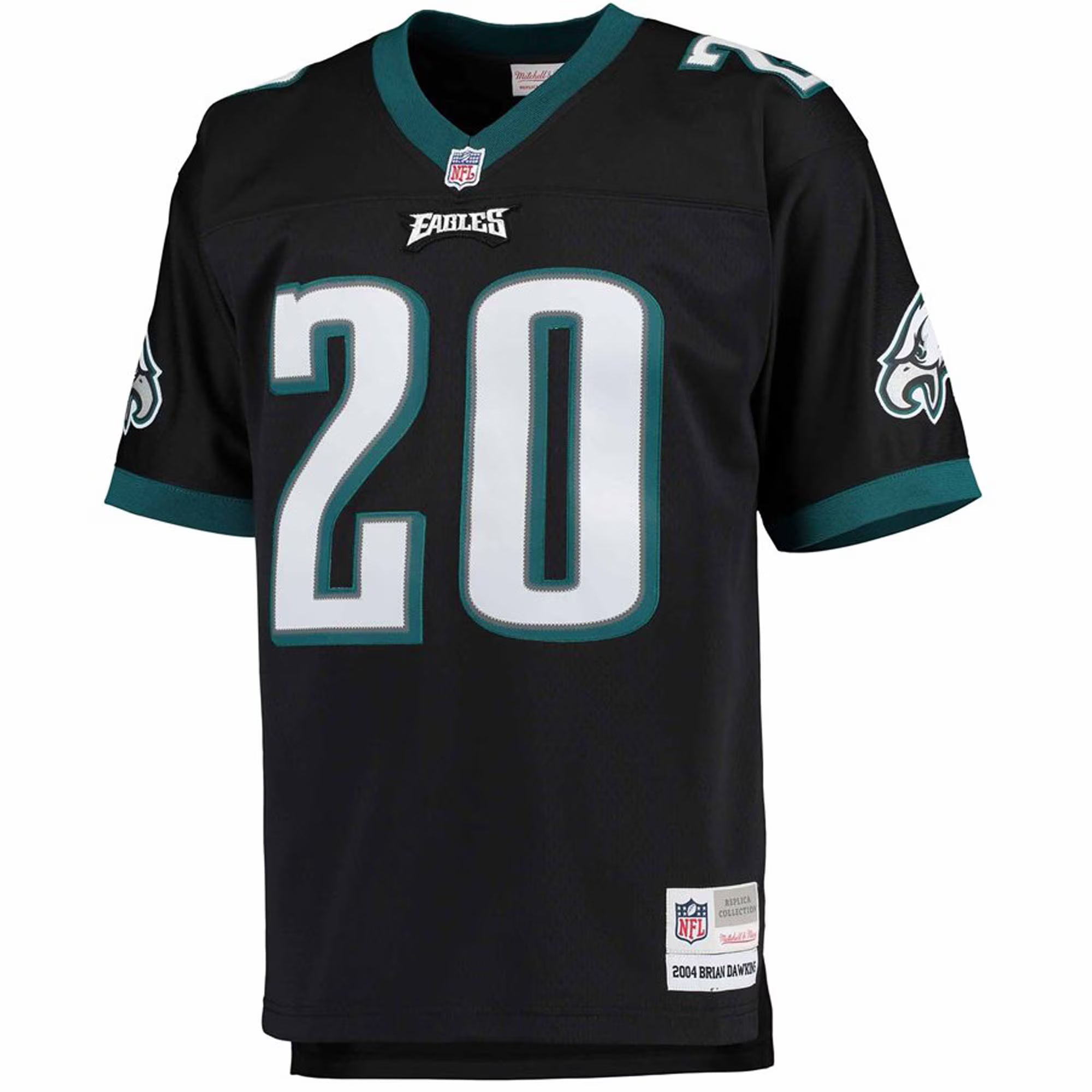 Philadelphia Eagles Brian Dawkins Mitchell & Ness Black Big & Tall 2004 Retired Player Replica Jersey