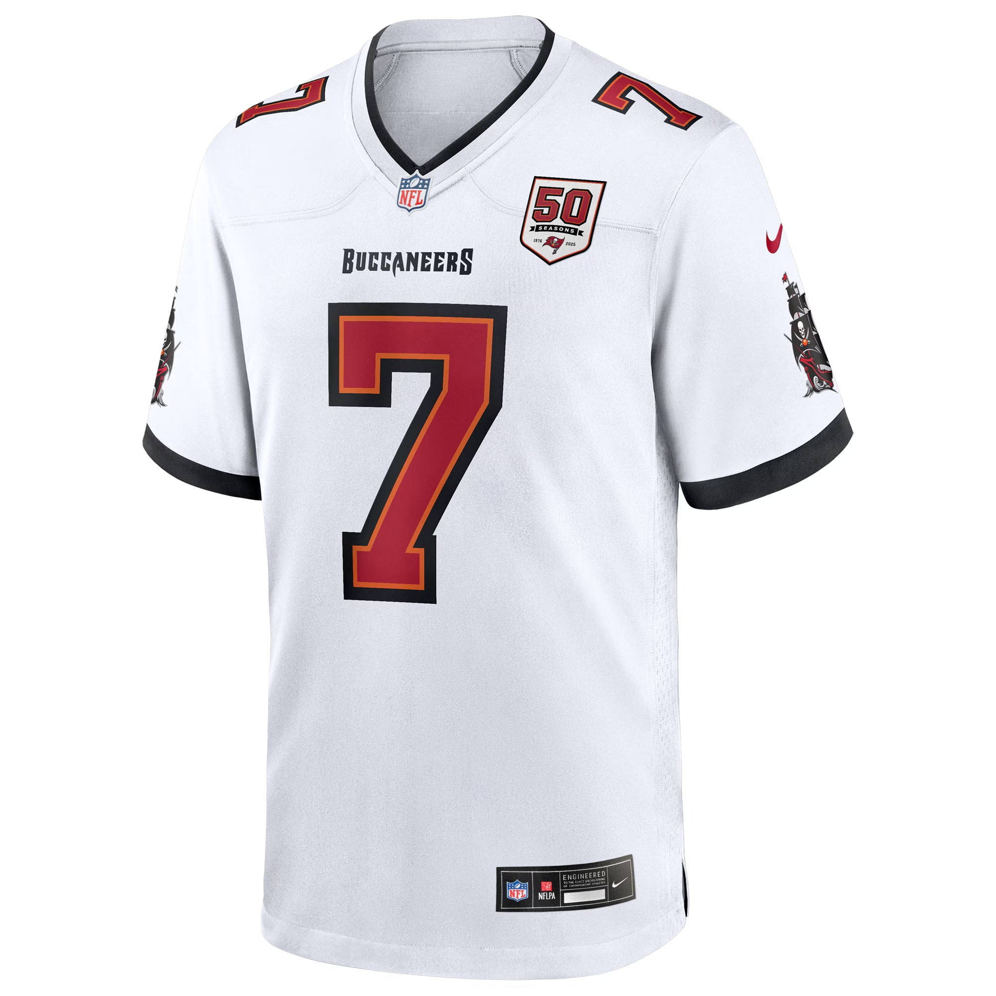 Tampa Bay Buccaneers Bucky Irving White 50th Season White Game Jersey