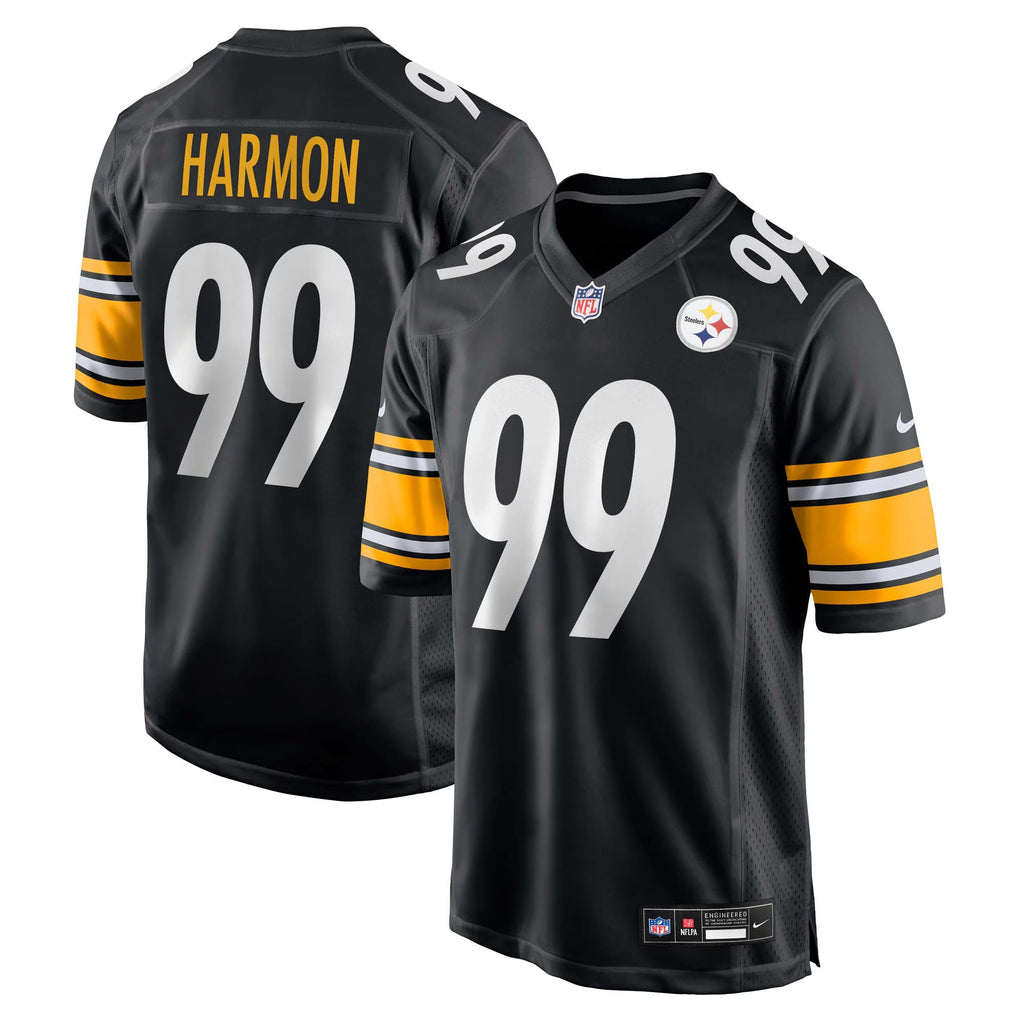 Pittsburgh Steelers Derrick Harmon Black 2025 NFL Draft First Round Pick Game Jersey