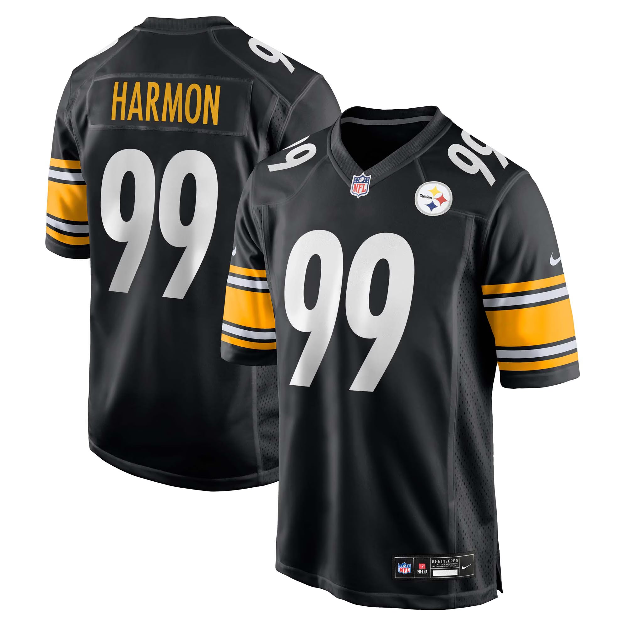 Pittsburgh Steelers Derrick Harmon Black 2025 NFL Draft First Round Pick Game Jersey