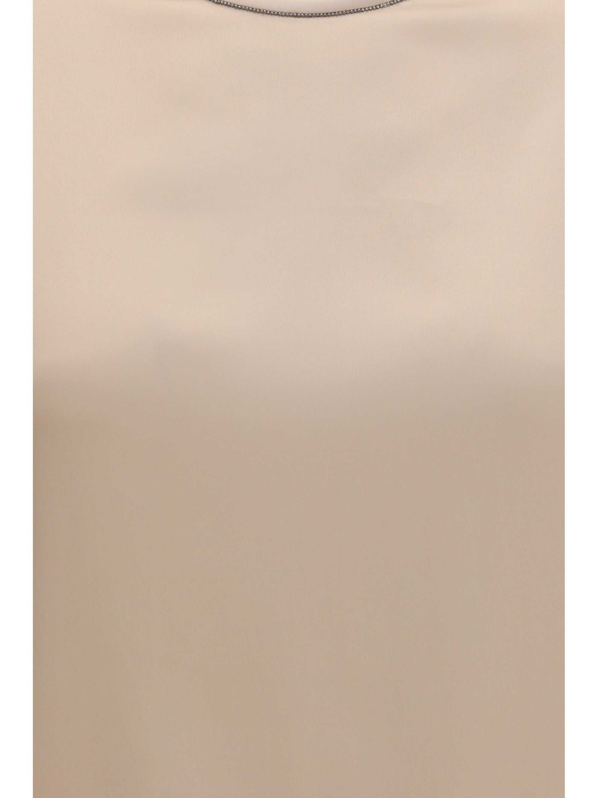 Brunello Cucinelli Women Silk Blouse With Monili Chain