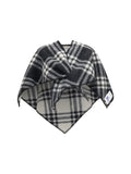Burberry Women Short Wool Check Poncho