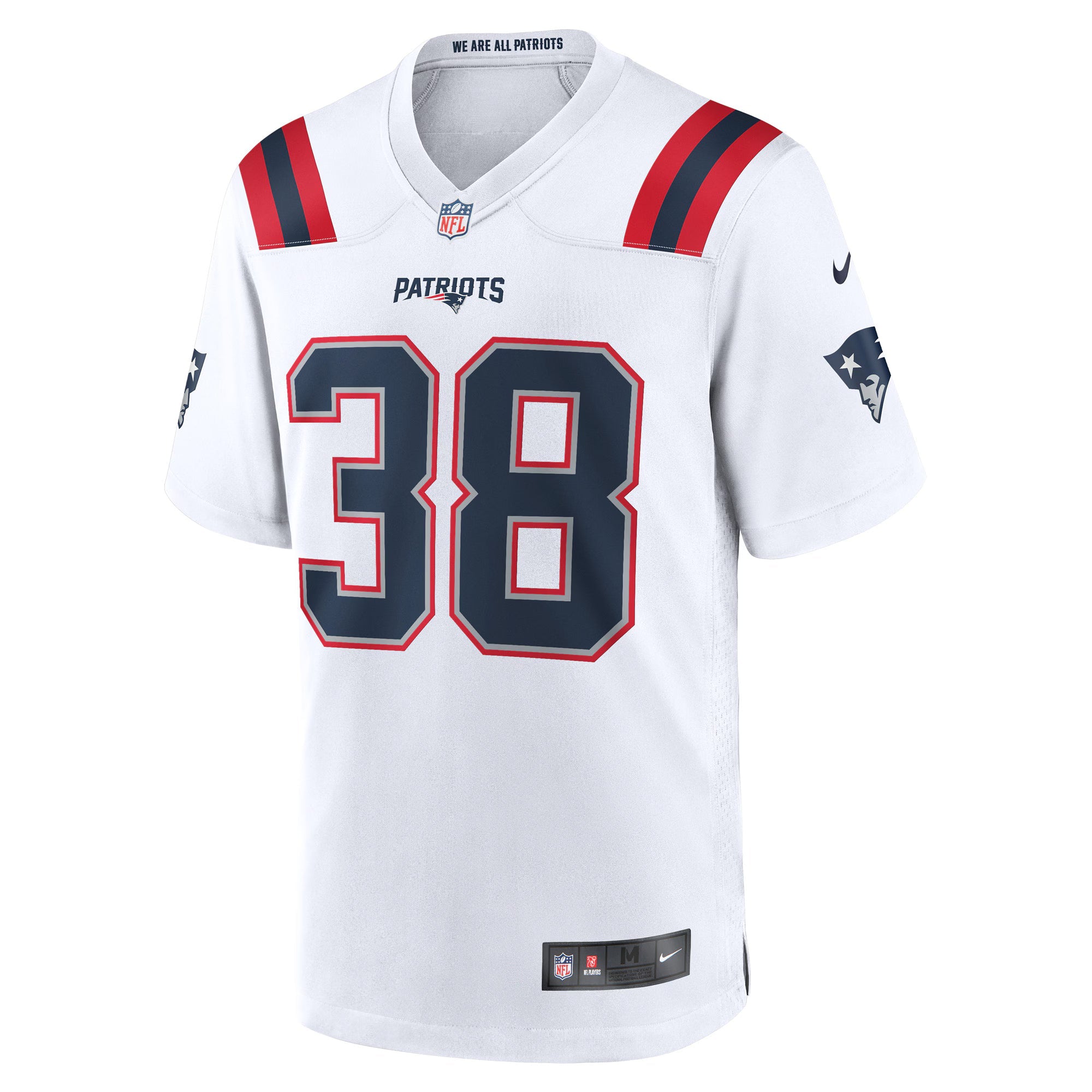 New England Patriots Rhamondre Stevenson White Game Player Jersey