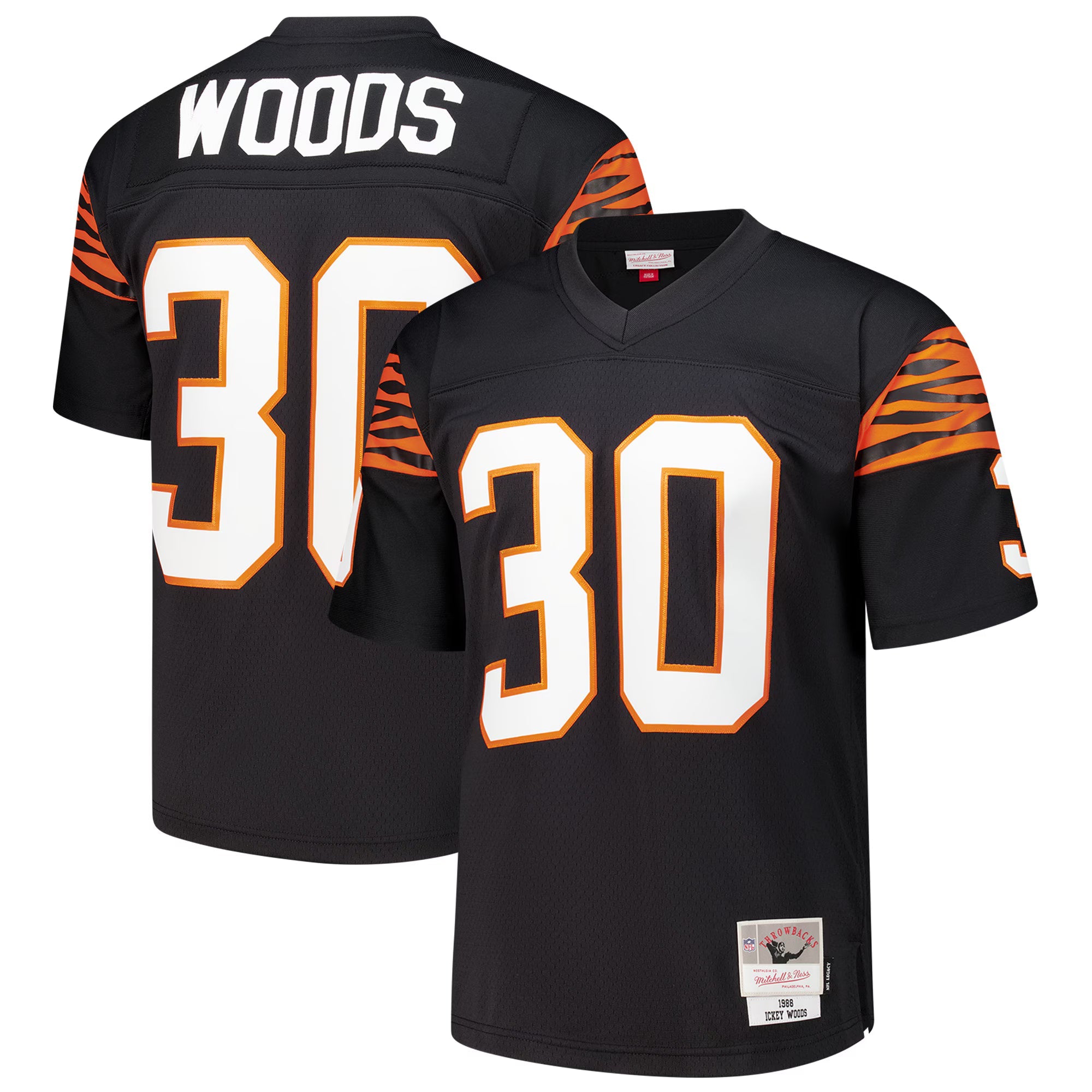 Cincinnati Bengals Ickey Woods Mitchell & Ness Black 1988 Legacy Replica Jersey