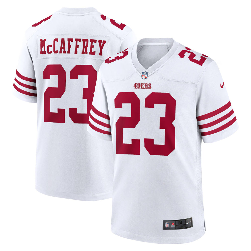 San Francisco 49ers Christian McCaffrey White Game Player Jersey