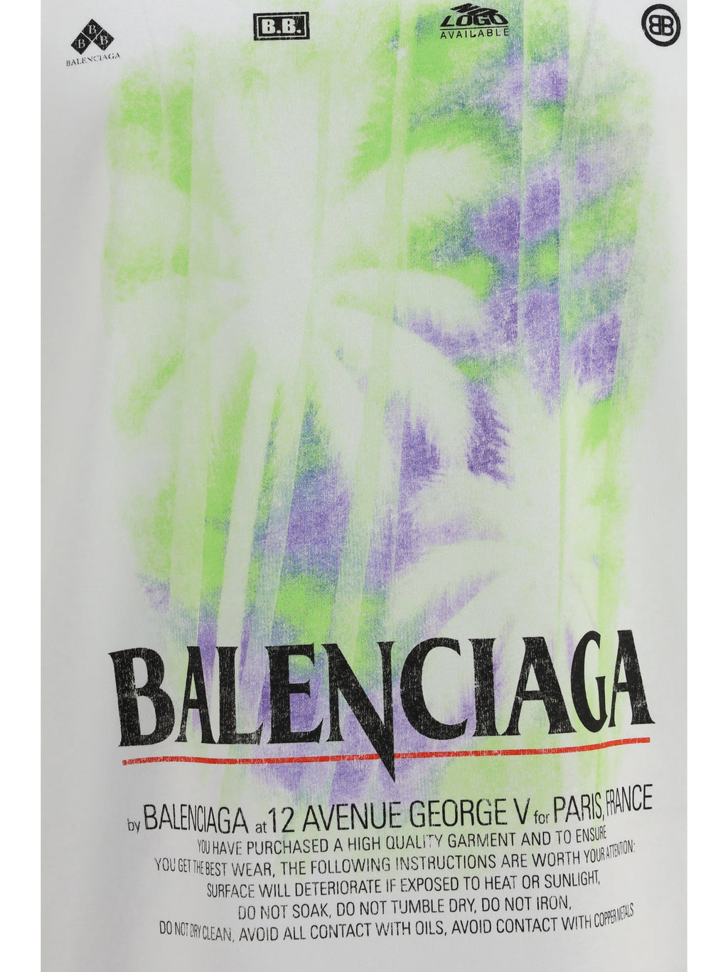 Balenciaga Men Printed Cotton T-Shirt