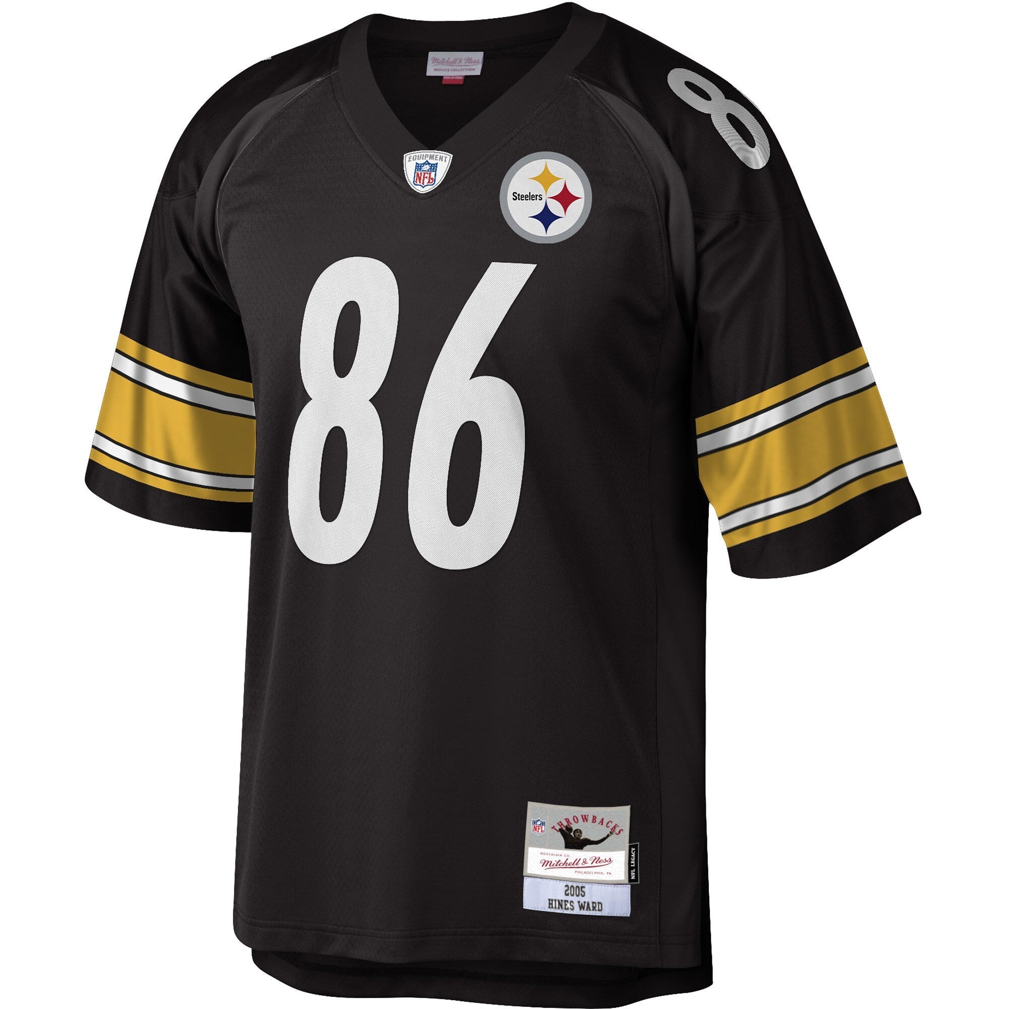 Pittsburgh Steelers Hines Ward Mitchell & Ness Black Legacy Replica Jersey