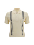 Versace Men Jacquard Cotton Knit Polo