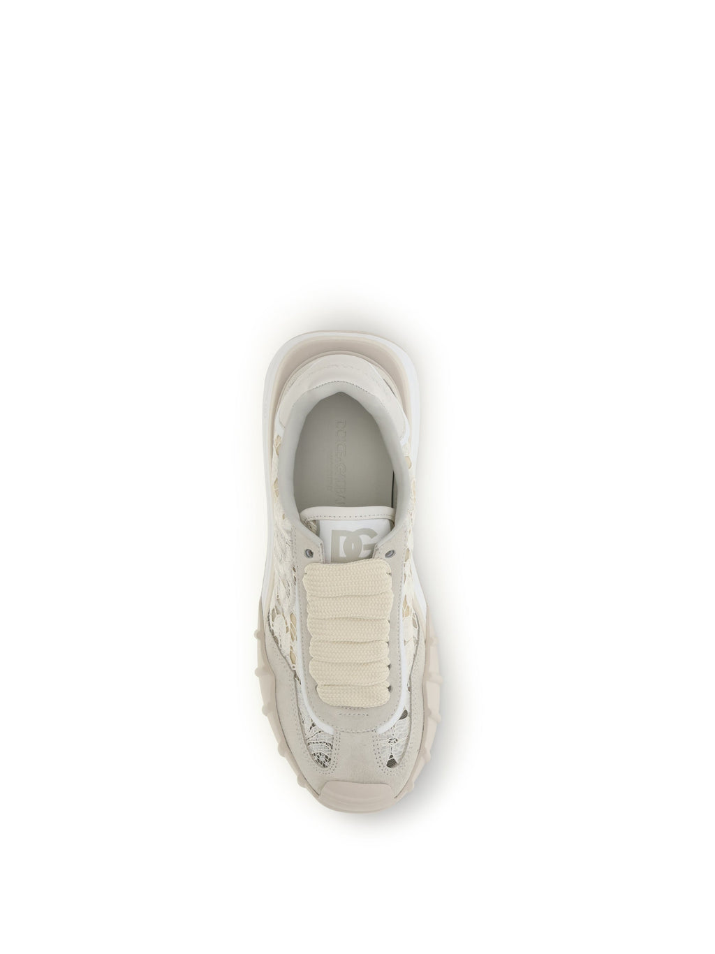 Dolce & Gabbana Women Leather And Lace Sneakers