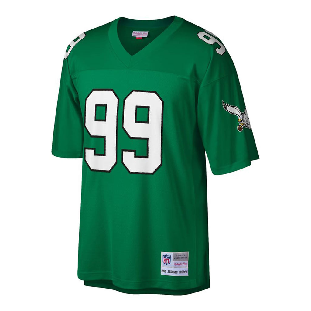Philadelphia Eagles Jerome Brown Mitchell & Ness Kelly Green Big & Tall 1990 Retired Player Replica Jersey